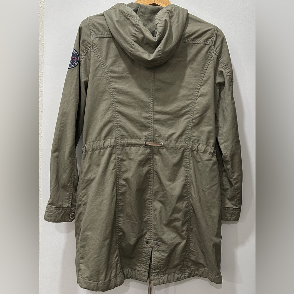 SOCCX Spirit Utility jacket zipper buttoned fitted hood drawstring waist - Picture 6 of 7